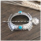 Southwestern Turquoise Silver Hair Adornment