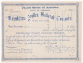 Republican Valley Railroad Company Stock Certificate Nebraska