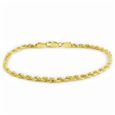 Golden Rope Chain Bracelet/Anklet with Diamond Cut Detail