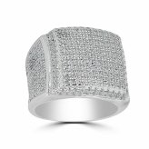 Solid Silver Diamond Pinky Ring