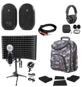 Complete Audio Recording Kit with JBL Studio Monitors and Accessories