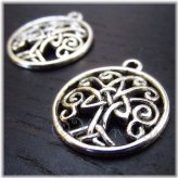 Silver Plated Celtic Tree of Life Charms - Antique Finish