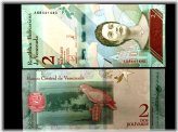 Venezuela 2 Bolivares Soberanos Year 2018 UNC Currency Bill