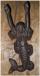 Mermaid Door Stop Boot Jack in Brown Finish