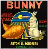 Sunset Louisiana White Bunny Rabbit Sweet Potato Yams Yam Crate Label Art Print