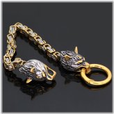 Nordic Wolf Charm Bracelet