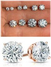 Rose Gold Moissanite Stud Earrings