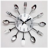 Sleek Timepiece Cutlery Wall Clock