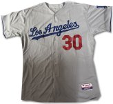 Dodgers Miguel Olivo Authentic Team-Issued Grey Jersey