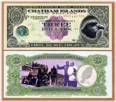 Chatham Islands $3 Polymer/Tyvek Banknote (1999, UNC)