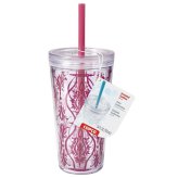 Damask Red Double Wall Tumbler
