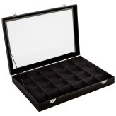 Onyx Velvet-Lined Display Tray for Precious Accessories, 14 x 9.5 x 2 In