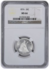 Silver Twenty Cent Coin - 1876 MS66 NGC