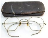 Vintage Bifocal Eyeglasses Set in White Gold-Filled Case