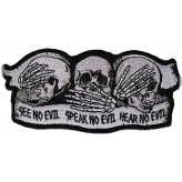 Triple Skull Wisdom Embroidered Patch