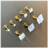 Golden Square Stud Earrings