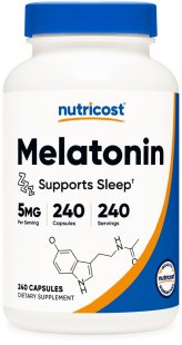 SleepWell 5mg: Non-GMO, Gluten-Free Melatonin Supplement in 240 Capsules