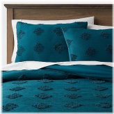 Teal Diamond Tufted Duvet Set