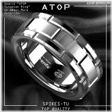 Tungsten Brick Pattern Ring for Men