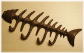 Nautical Cast Iron Fish Bone Hook Hanger