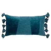 Teal Blue Geometric Lumbar Throw Pillow Cover