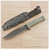 Compact Carbon Fixed Blade Knife with Kray-Ex Handle