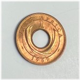 1957 East Africa 1 Cent - Queen Elizabeth II & Tusks