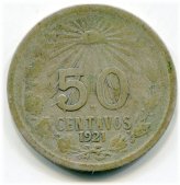 Mexican Silver 50 Centavos 1921 KM-447 Collection