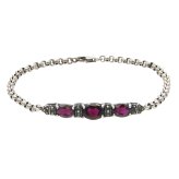 Garnet Marcasite Charm Bracelet