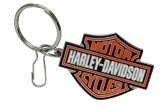 Harley Davidson Orange Bar & Shield Enamel Key Chain