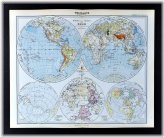 Stieler's 1892 World Hemispheres Map with Africa, Europe, Asia, Australia, and North America