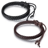 Braided Leather Wristband