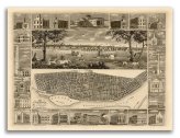 St. Louis in 1848: A Historical Panoramic Map of the Town - 18x24