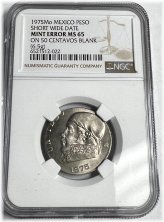 Mexican Peso Centavo Mismatch Error - NGC MS 65