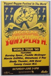 Reggae Sun Splash Festival 1990 Original Poster featuring Freddie McGregor