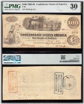 Train-themed Confederate Currency Note from 1862