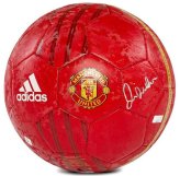Red Adidas Soccer Ball Signed by David Beckham