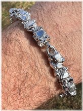 Silver Nugget Link Bracelet