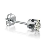 Diamond Solitaire Stud in White Gold