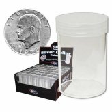 Silver Shield Coin Tubes - Set of 6 Heavy Duty Screw Top Containers