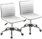 White Mid Back Task Chair Set