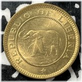 1937 Liberia 1/2 Cent - Elephant Design