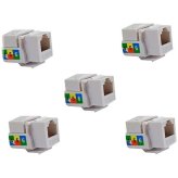 Keystone Jack Telephone Network Insert - White (5 Pack)