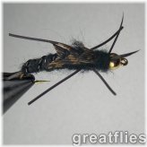 Black Stonefly Rubber Leg Nymph with Bead Head