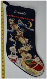 Festive Needlepoint Monogram Stocking