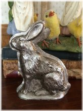 Vintage Silver Resin Easter Bunny Chocolate Mold