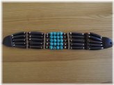 Turquoise Stone and Buffalo Bone Native American Choker Necklace