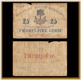 South Carolina 25 Cents Banknote, 1863