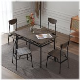 Storage Savvy Dining Set: Table and 4 Chairs with Built-in Rack