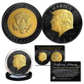 Presidential Tribute Coin - Black Ruthenium and 24K Gold Finish with COA